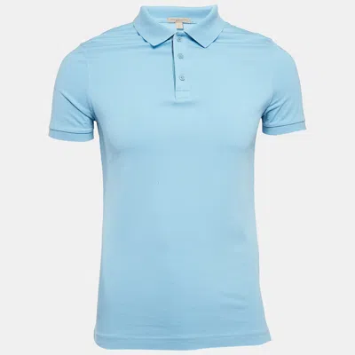Pre-owned Burberry Blue Cotton Half Sleeve Polo T-shirt S