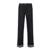 Burberry Indigo Jeans With Turn-ups In Black