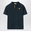 Burberry Blue Cotton Polo Shirt In Blue