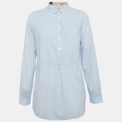 Pre-owned Burberry Blue Cotton Shirt Blouse L