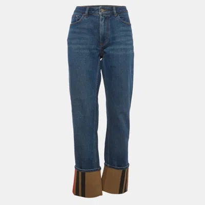 Pre-owned Burberry Blue Denim Marissa Jeans M/waist 27"
