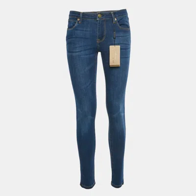 Pre-owned Burberry Blue Denim Skinny Low-rise Jeans M/waist 28"