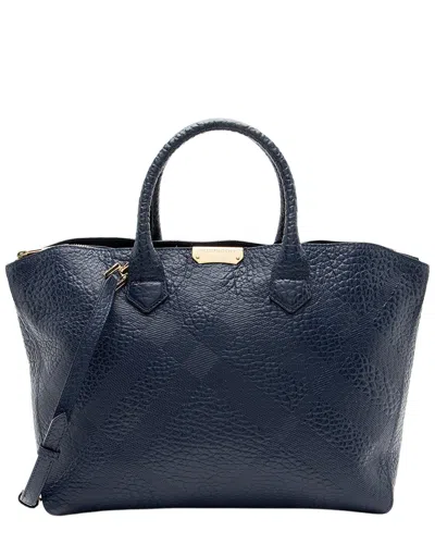 Burberry Blue Embossed Leather Dewsbury Tote (authentic Pre-loved)