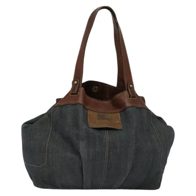 Pre-owned Burberry Blue Label Blue Denim - Jeans Tote Bag ()