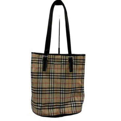 Pre-owned Burberry Blue Label Brown Nylon Canvas Tote Bag ()