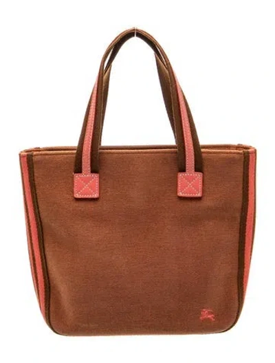 Pre-owned Burberry Blue Label Canvas Tote In Brown