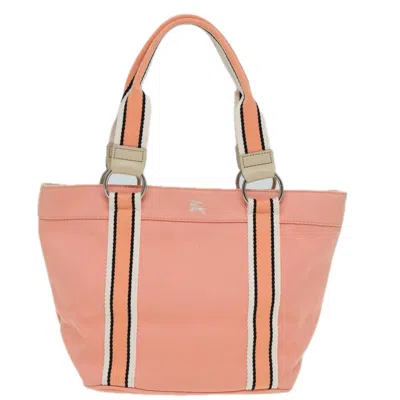 Pre-owned Burberry Blue Label Pink Canvas Tote Bag ()