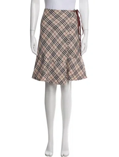 Pre-owned Burberry Blue Label Plaid Print Mini Skirt In Brown