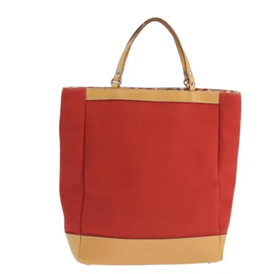 Pre-owned Burberry Blue Label Red Canvas Tote Bag ()