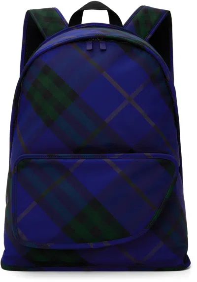 Burberry Blue Large Shield Backpack In Knight