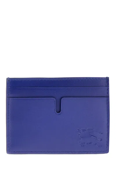 Burberry Blue Leather Card Holder In Purple