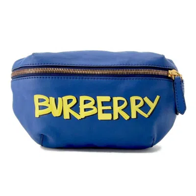 Pre-owned Burberry Blue Leather Pouch Sling Bag ()