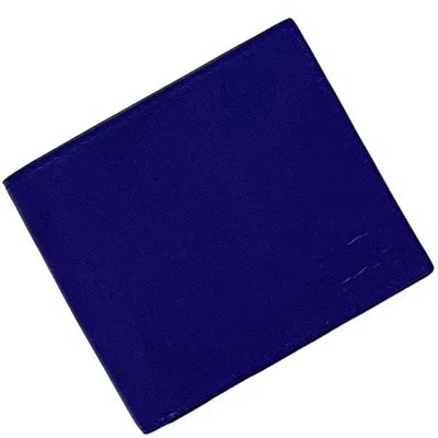 Pre-owned Burberry Blue Leather Wallet (bi-fold) ()