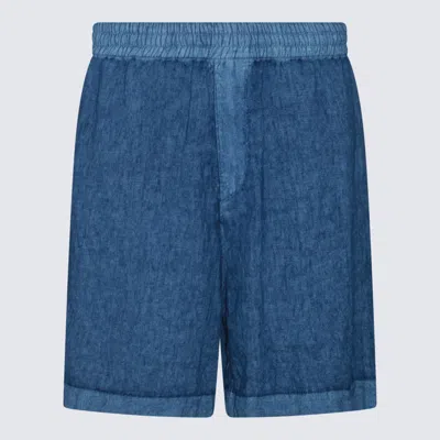 Burberry Blue Linen Bermuda Shorts