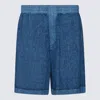 Burberry Linen Shorts With Drawstrings In Knight