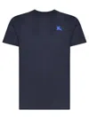 Burberry Eks Logo Embroidered T-shirt In Blue