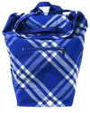 Burberry Blue Nova Check Canvas Roll Backpack Knight (authentic Pre-loved)