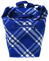 Burberry Blue Nova Check Canvas Roll Backpack Knight (authentic Pre-loved) In Blue