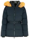 Burberry Blue Nylon Down Jacket In Blue