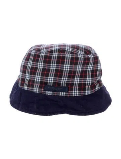 Pre-owned Burberry Blue Plaid Bucket Hat