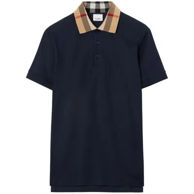BURBERRY BURBERRY BLUE POLO SHIRTS MEN