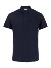 Burberry Embroidered Logo Polo Shirt In Blue