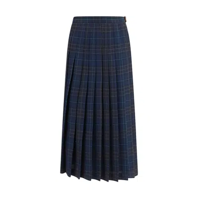 Burberry Blue Polyester Long Skirt