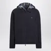 Burberry Blue Reversible Cotton Jacket With Check Pattern In Blue