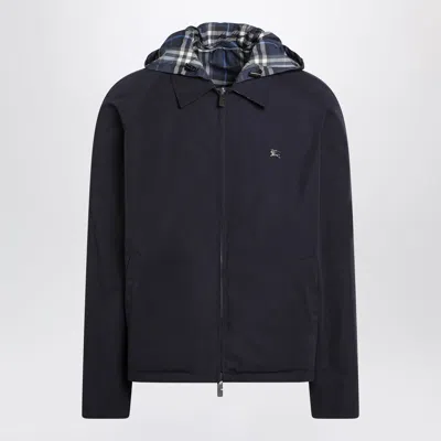 BURBERRY BURBERRY BLUE REVERSIBLE COTTON JACKET WITH CHECK PATTERN