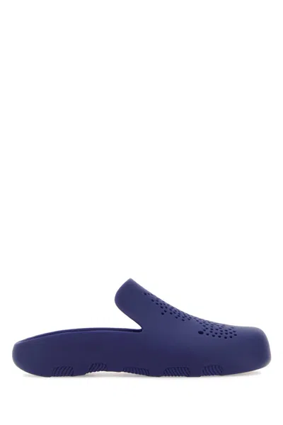 Burberry Blue Rubber Stingray Slippers In Knight