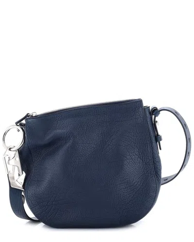 Burberry Blue Sheep Leather Knight Shoulder Bag Small (authentic Pre-loved)