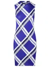 Burberry Abito Con Check In Blue