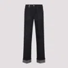 Burberry Cotton Blend Trouser With Metal Belt Loop In Blue