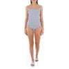Burberry Blue Tb Monogram Print One-piece Swimsuit In Blue