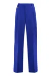BURBERRY BLUE VIRGIN WOOL TAILORED TROUSERS FOR WOMEN