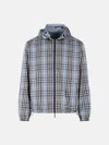 Burberry Mens Wave Blue Ip Check Reversible Check Hooded Anorak Jacket In Blue