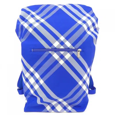Pre-owned Burberry Blue White Backpack ()