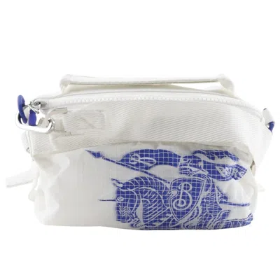 Pre-owned Burberry Blue White Nylon Shoulder Bag () In Multi