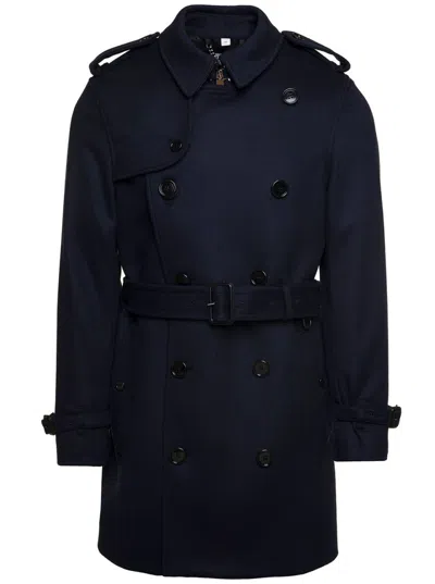 Burberry Double Breased Belted Wimbledon Trench Coat In Black