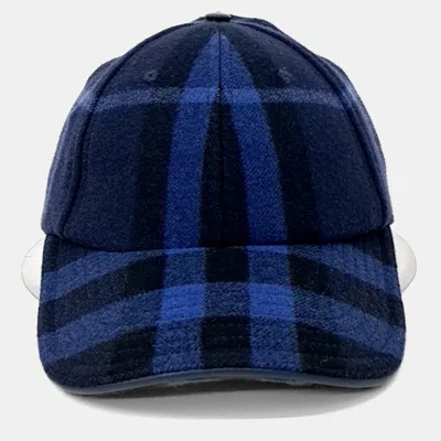 Pre-owned Burberry Blue Wool Cap Hat