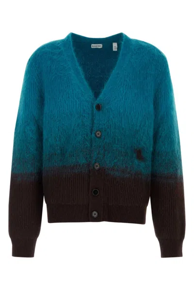 BURBERRY BLUE WOOL CARDIGAN