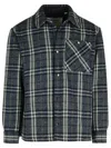 Burberry Blue Wool Shirt Men In Blue