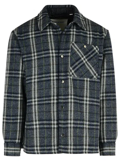 Burberry Blue Wool Shirt Men