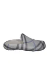 Burberry Checked-lining Stingray Rubber Clogs In Grey