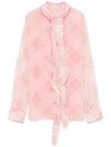 Burberry Bluse Mit Check In Rosa