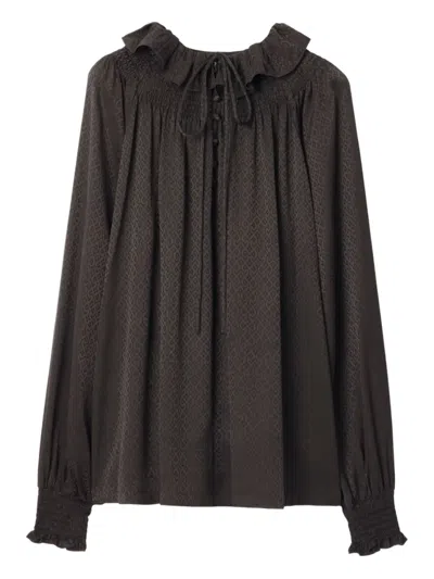 Burberry Bluse Mit Geometrischem Muster In Black