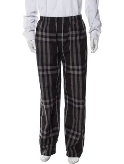 Pre-owned Burberry Body Plaid Print Pajama Bottoms In Black