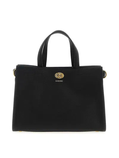 Burberry Mini Shopping Bag Adjustable Strap In Black