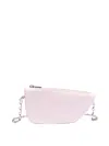 Burberry Mini Pink Leather Micro Shield Shoulder Handbag In Pink