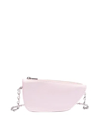 Burberry Patent Leather Micro Shield Sling Bag With Chain Shoulder St In Pink